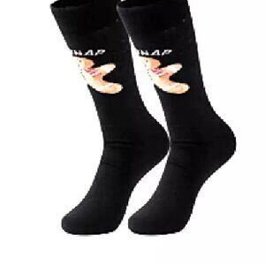 Gmoka Unisex GingerbreadCookieMan "" Oh Snap"" Crew Socks BLACK-MEDIUM